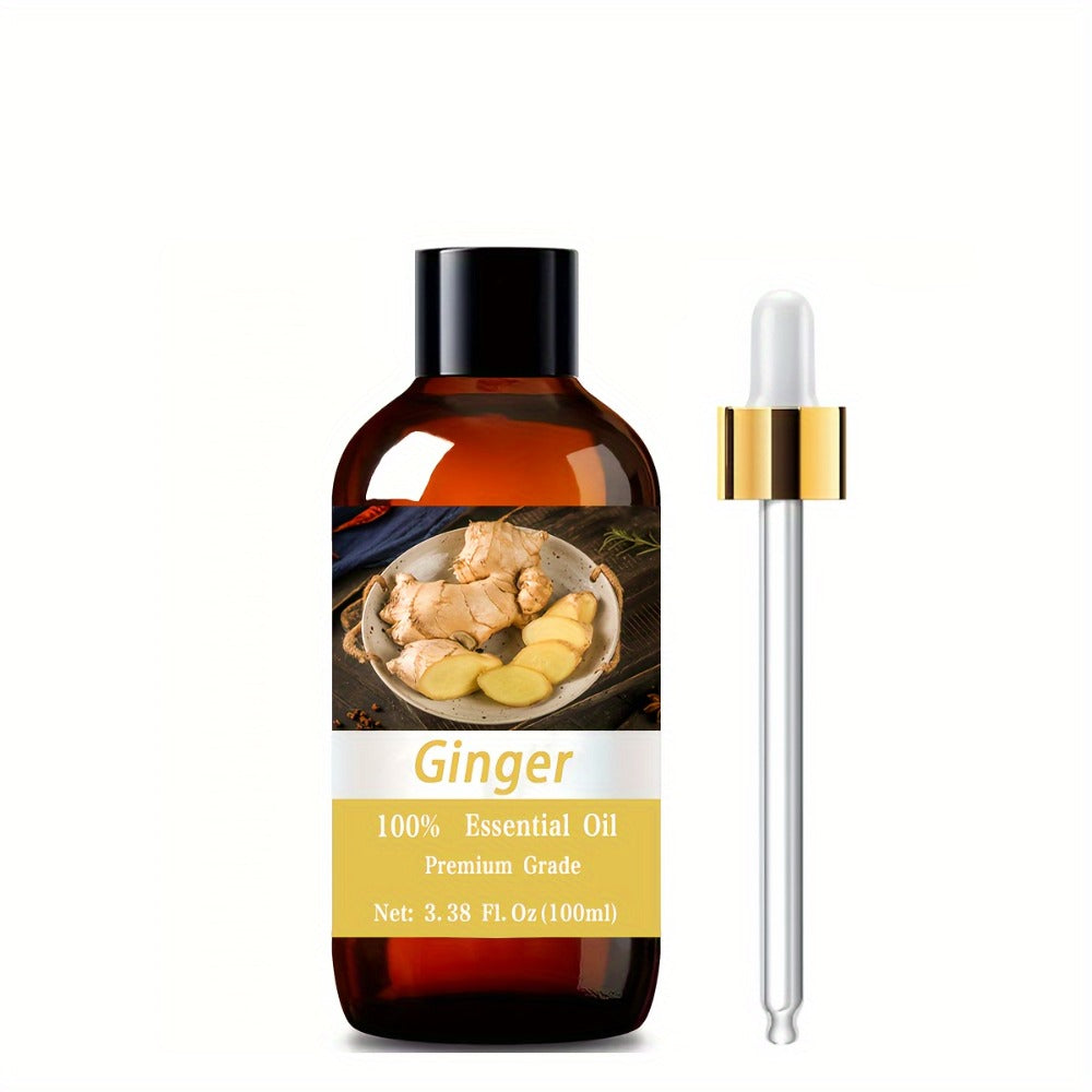 Essential Oil Ginger Blend with Hyaluronic Acid and Vitamin C in 100ml Bottle for Scalp, Face and Body