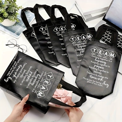 Gift Bag Set Employee Appreciation Print, 15 Random-Color Non-Woven Handle Bags in Ten Message Designs