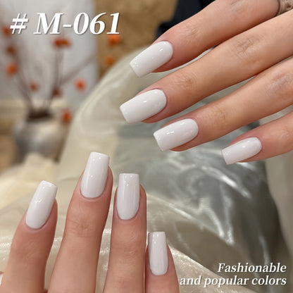 Gel Nail Polish Set 6 Colors White Shades Gentle White Collection - Milk Tea Cherry Blossom Pink Soak Off UV LED Long Lasting Spring Summer Nail Art Gel Polish for Women Salon Home DIY