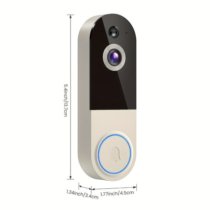 2K WiFi Doorbell Camera Wireless Smart Doorbell with AI Snapshot, Night Vision, Two-Way Intercom, Photo & Video Recording, Local Storage, Rechargeable Battery, Motion Detection, Black Linen