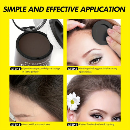 Hair Root & Hairline Concealer Powder Kit with Brush — Waterproof Instant Coverage for Thinning Hair, Receding Hairline & Bald Spots | 5 Shades | Black & Brown Tones | Women & Men