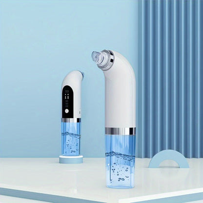 White Water-Tank Pore Vacuum Blackhead Remover with 3 Suction Levels and 6 Interchangeable Heads