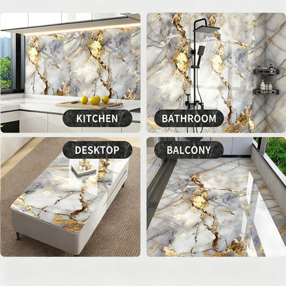 Peel and Stick Wall Tiles 50/100pcs Waterproof PVC Marble Self Adhesive Vinyl Tile Stickers for Bathroom Kitchen Living Room, TV Backdrop Shower Wall Panels Modern Home Decor Easy Installation