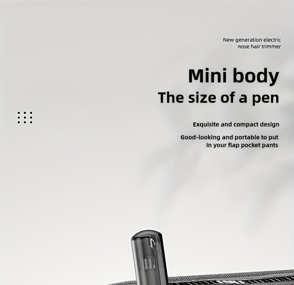 Rechargeable Nose, Ear and Eyebrow Hair Trimmer in Green with Stainless Steel Cutting Head and USB Charging