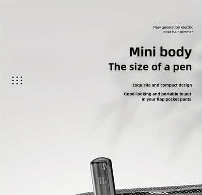 Rechargeable Nose, Ear and Eyebrow Hair Trimmer in Green with Stainless Steel Cutting Head and USB Charging