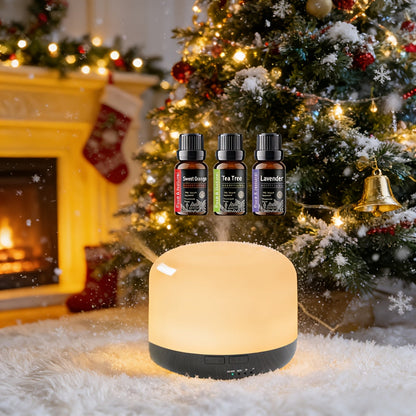 Ultrasonic Essential Oil Diffuser with Remote Control, Seven-Color Light and 300 ml or 500 ml Capacity
