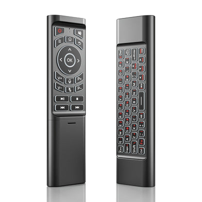 Mini Wireless Keyboard Remote Control Tri-Mode - Bluetooth & 2.4G Dual Channel, 7-Color Backlight, Gyroscope, Infrared Learning, Multi-Device Switching, Voice Command, PC Android TV Compatible