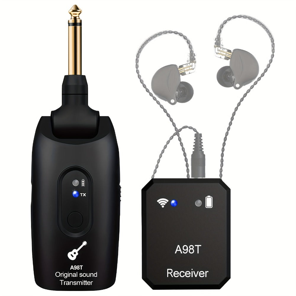 Wireless In-Ear Monitor System 2.4GHz IEM 270° Rotatable Transmitter Auto-Pairing Receiver for Studio Band Rehearsal Live Performance Instrument Monitoring