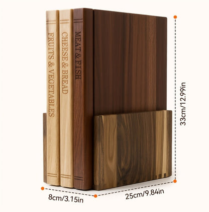 Acacia Wood Cutting Board Set 3 Piece with Stand Book Shaped Decorative Chopping Board for Vegetables Cheese Bread Meat Kitchen Gift Set