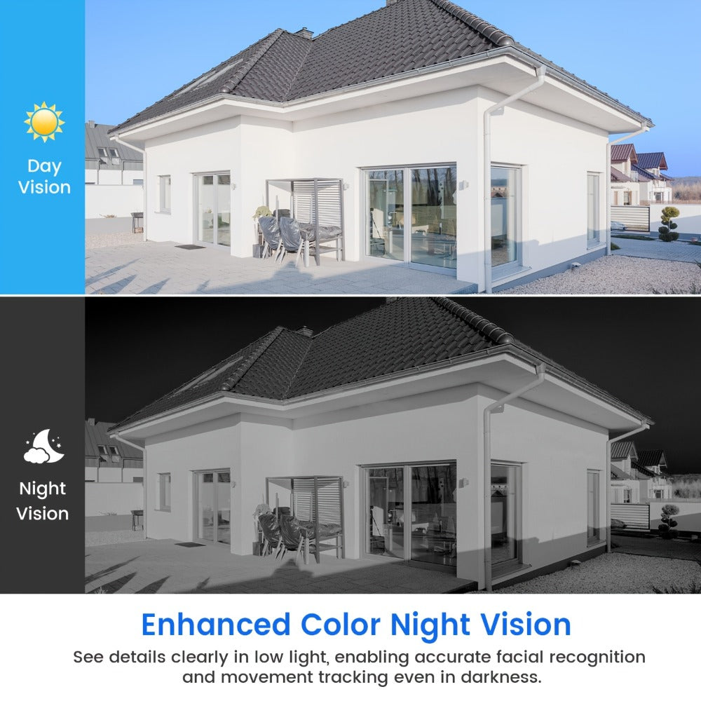 White 4G Solar Security Camera with 960P Label, PIR Motion Detection, Color Night Vision and Two-Way Audio