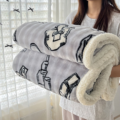 400-450 GSM Flannel Blanket with Plush-Look Lining, 16 Pattern Choices and Four Size Labels