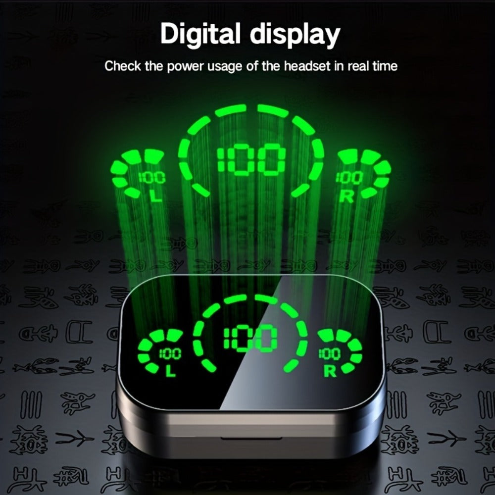Wireless Earbuds Anime Mirror Style with Bluetooth 5.4, Digital Display and App Control in Two Colors