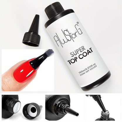 Gel Nail Polish – Gel Nail Top Coat 15ml Super Glossy & Matte Soak-Off LED Base Coat — Long-Lasting Salon Manicure Functional Gel…