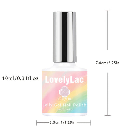 Gel Nail Polish Pink Glitter Jelly Arch-Shaping Color Gel with Sheer Translucent Finish and UV/LED Cure for Nail Art