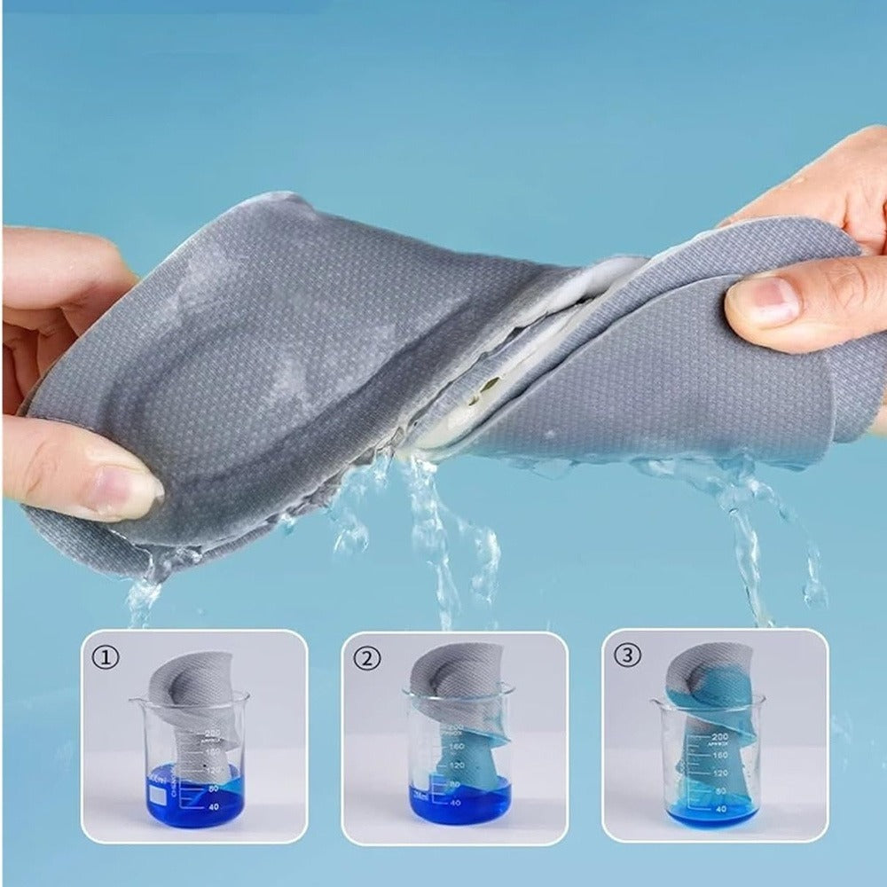 Three-Pair 4D Foam Shoe Inserts in Gray or Orange with Five EU Size Options for Everyday Footwear