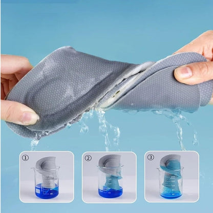 Three-Pair 4D Foam Shoe Inserts in Gray or Orange with Five EU Size Options for Everyday Footwear