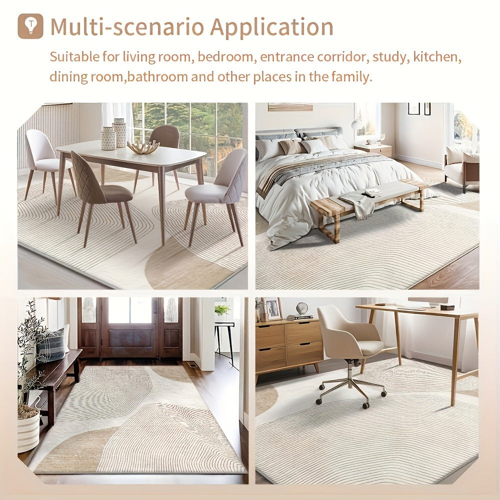 Floral Velvet-Style Area Rug in Five Sizes from 39 by 63 Inches to 79 by 118 Inches for Home and Everyday Use