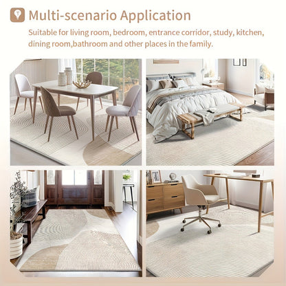 Floral Velvet-Style Area Rug in Five Sizes from 39 by 63 Inches to 79 by 118 Inches for Home and Everyday Use