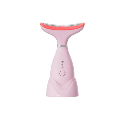 LED Neck Massager 7-Color Light Therapy Vibrating Face & Neck Skin Tightening Device — USB Rechargeable Portable Electric Facial Massage Tool Anti-Aging Beauty Gift