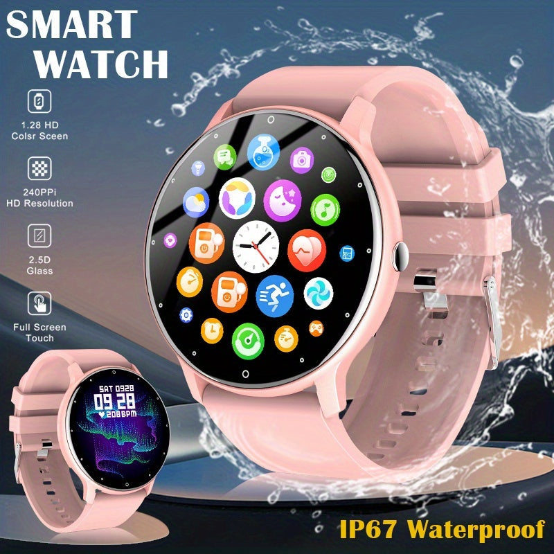 Smart Watch Round Display with Built-In Speaker, Wireless Calling, IP67 Rating and Four Color Options