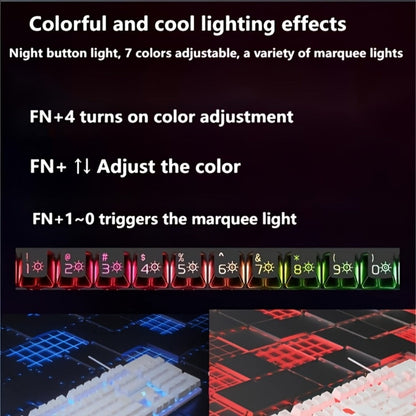 White Wired Keyboard and Mouse Set with Floating Keycaps, Volume Roller and Multiple Backlight Effects