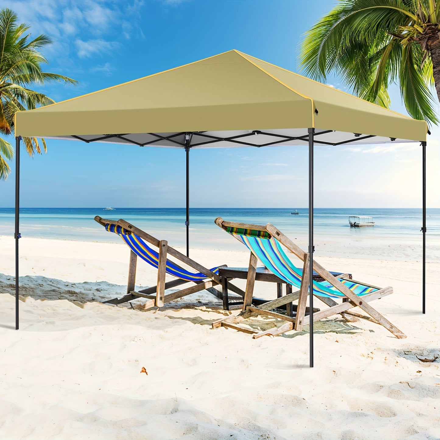 10x10ft Pop-Up Canopy Tent with Four Removable Sidewalls, Mesh Windows and Five Color Options