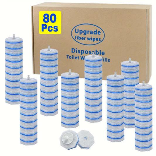 Toilet Wand Refills Compatible with Clorox ToiletWand, Disposable Microfiber Toilet Bowl Cleaner Refills, No-Touch Replacement Scrubbing Heads for Toilet Cleaning – 40 & 80 Count (Handle Not Included)