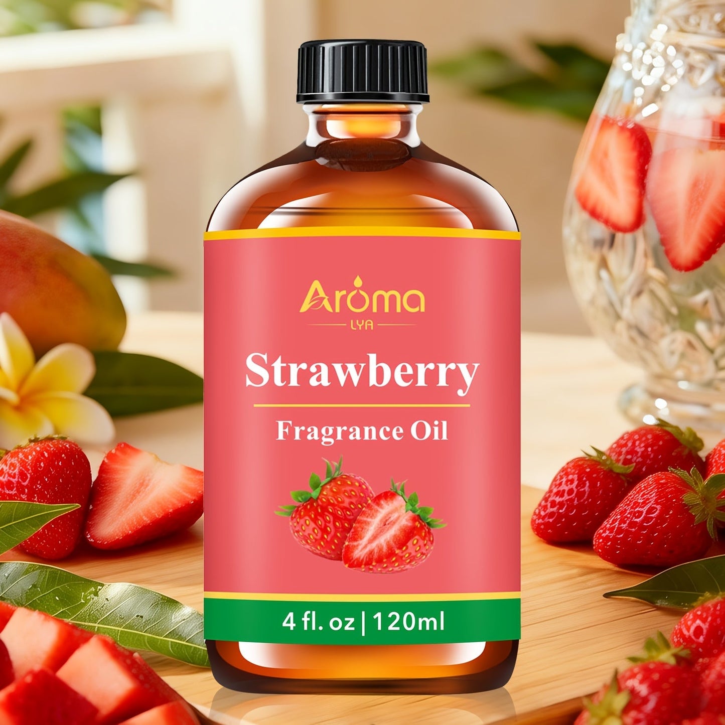 120ml Fruit Fragrance Oil for Diffuser, Candle and Soap Projects in Seven Strawberry-to-Cherry Scent Labels