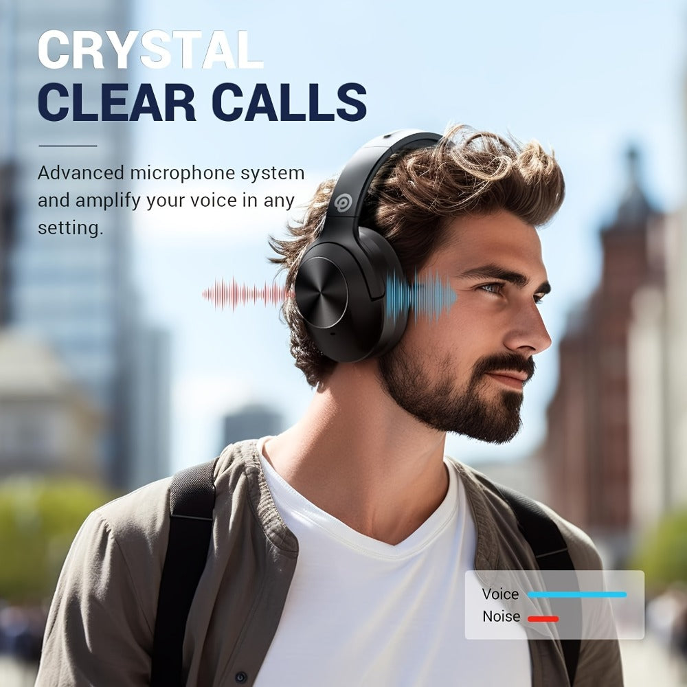 Hybrid ANC Over-Ear Wireless Headphones Hi-Fi Audio 45mm Drivers Memory Foam Ear Cups 30H Playtime ENC Microphone Bluetooth 5.3 for Travel Work Study Home Office