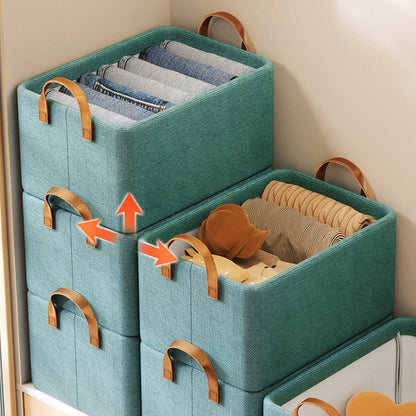 Foldable Clothes Storage Box with Transparent Lid 6-Pack, Stackable Wardrobe Organizer Bins with Steel Frame & Handles, Collapsible Fabric Closet Storage Boxes for Clothing Blankets Sundries, Green Beige Gray