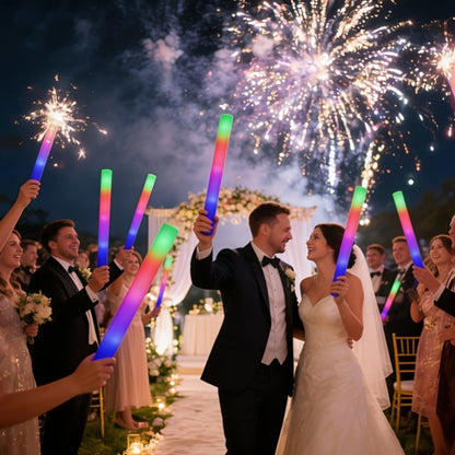 LED Glow Sticks for Party Decorations, Multi-Color Flashing Foam Sticks for Christmas, Weddings, Birthday, Festival, New Year & Halloween Parties (30/67/100/200PCS)