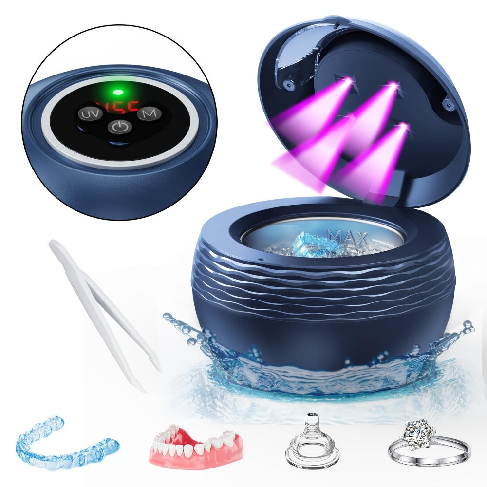 45 kHz Round Ultrasonic Cleaner with Four Timer Modes and Three Color Options for Small Items