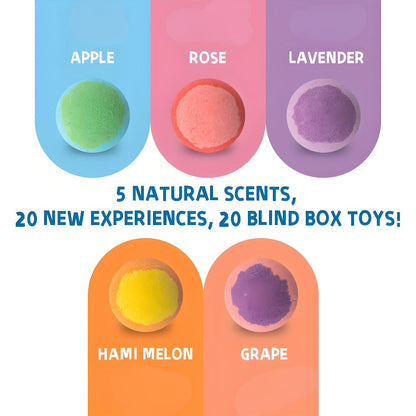 Kids Bath Bombs with Surprise Inside 20 Pack - Fizzy Bath Balls with Hidden Toy for Boys Girls Toddlers