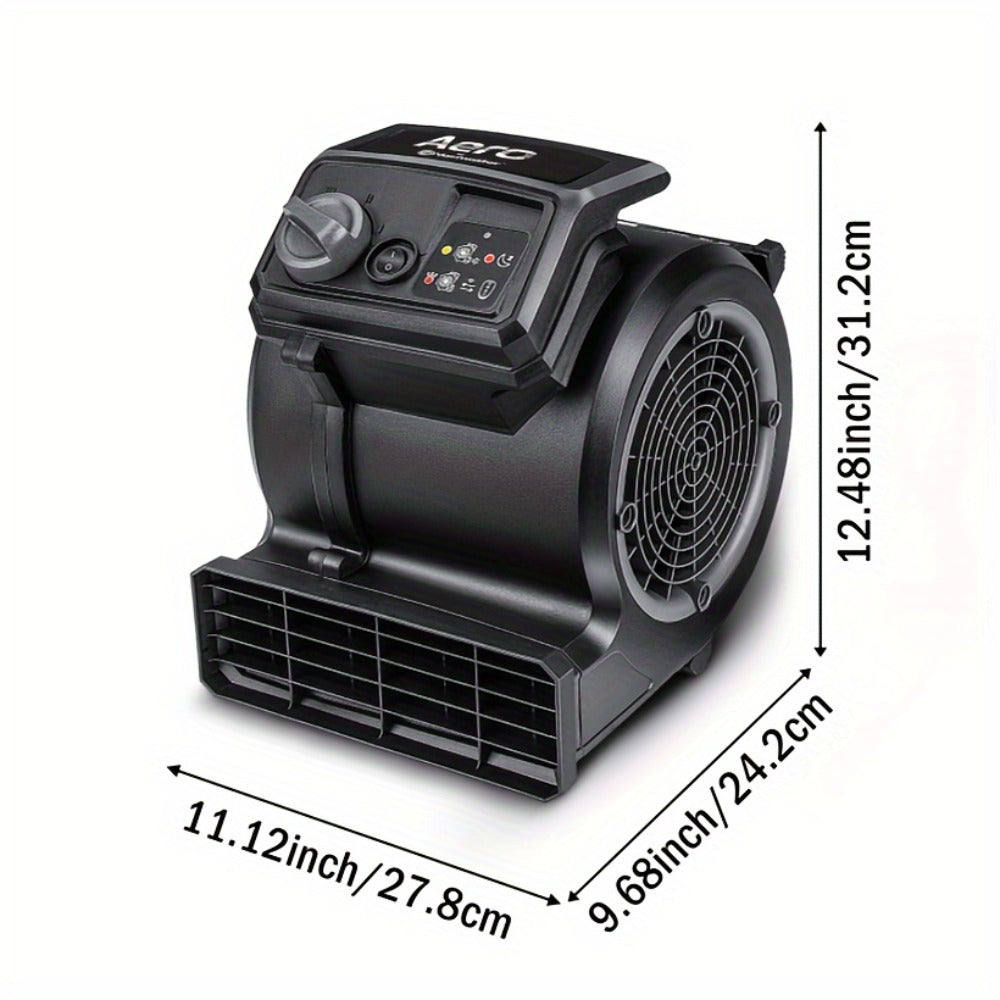 Air Mover Floor Dryer 550 CFM Portable Carpet Blower Fan for Water Damage Restoration Drying Cooling Floors Carpets Walls Remote Control and Manual Options