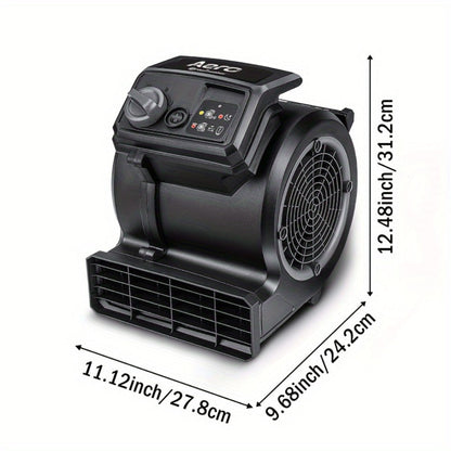 Air Mover Floor Dryer 550 CFM Portable Carpet Blower Fan for Water Damage Restoration Drying Cooling Floors Carpets Walls Remote Control and Manual Options