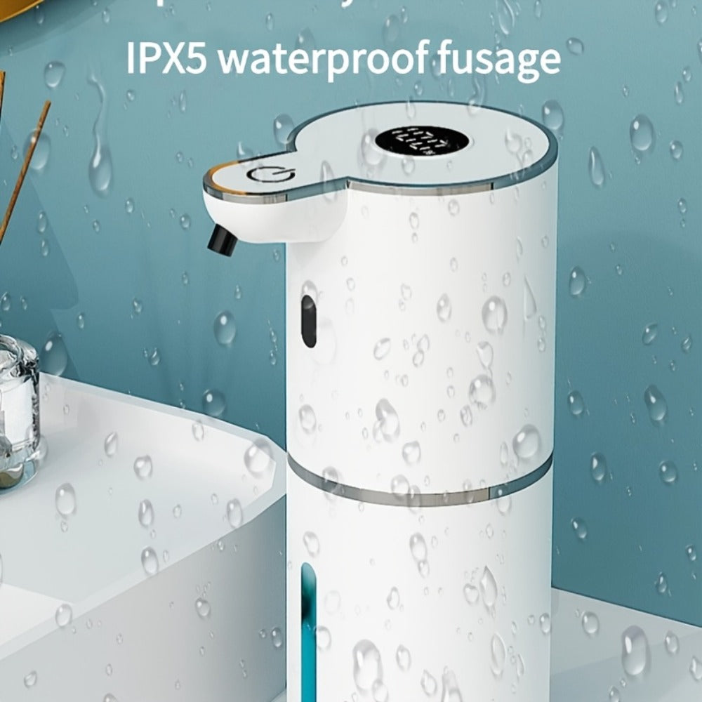 Rechargeable Touchless Foam Soap Dispenser with Six-Level Display, Countertop or Wall Mount in Black or White