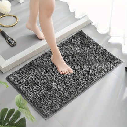 Chenille Bath Rug Extra Thick Soft Absorbent Non-Slip Bathroom Mat Machine Washable, Multiple Sizes & Colors