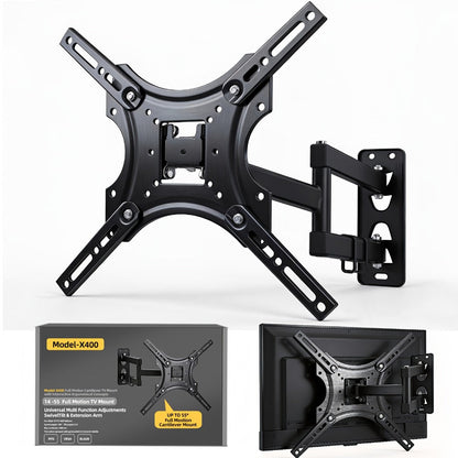 Articulating Full Motion TV Wall Mount 22-55 Inch – Swivel Tilt Extend Bracket for Flat & Curved Screens up to 80 lbs, Universal VESA Compatible, Heavy Duty Steel, Black