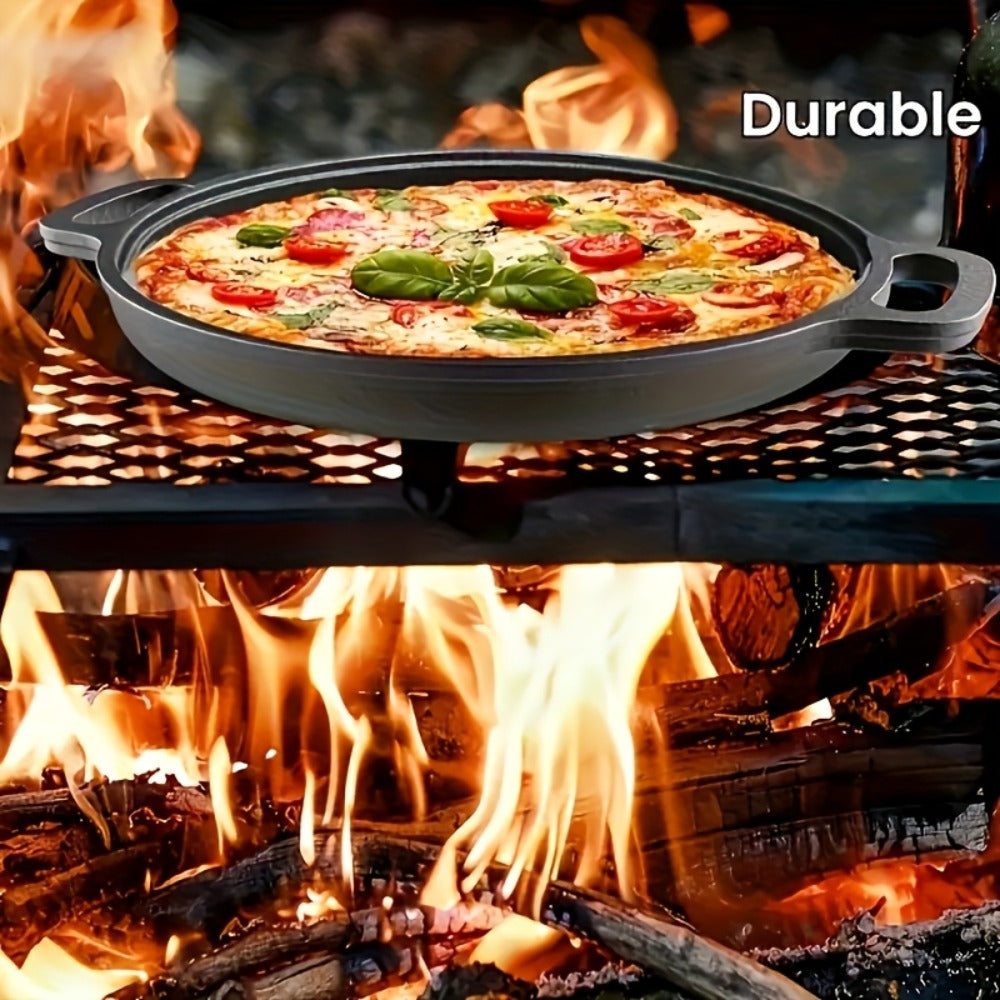 Pre-Seasoned Cast Iron Pan Set - Non-Stick Multifunctional Skillet for Pizza Home Kitchen Outdoor Cooking