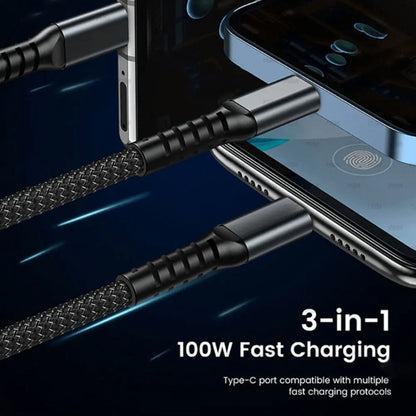 MFi 3-in-1 Charging Cable 100W Fast Charge 4/8 Pack for an Everyday Personal Care Routine, with Listed Configuration