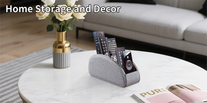 Faux Leather Desktop Organizer 5 Compartments – Multifunctional Remote Control Holder Caddy, Pen Holder Storage Box for Remote Controls, Pens, Eyeglasses, Makeup Brushes & Office Stationery, 10 Styles