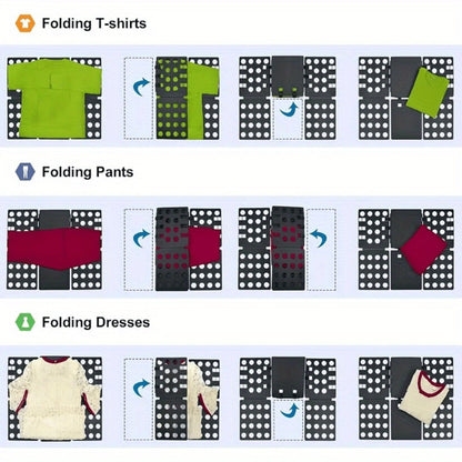 Clothes Folding Board Plastic Laundry Folder with Alignment Guide – Fast & Easy T-Shirt Folder, Ergonomic Closet Organizer for Neat Clothes Folding, Multi-Color, Laundry Room & Bedroom Accessory