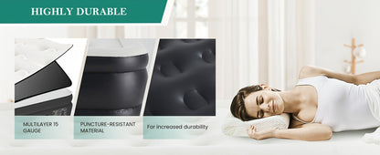Air Mattress with Double-Height Profile and Side Inflation Panel in 75 × 39 or 80 × 60-Inch Options