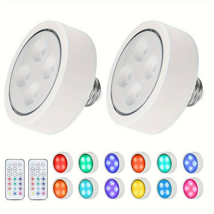 Battery-Operated Two-Light Wall Sconce Set with 13 RGB Scenes, Remote, Timer and Black or White Finish