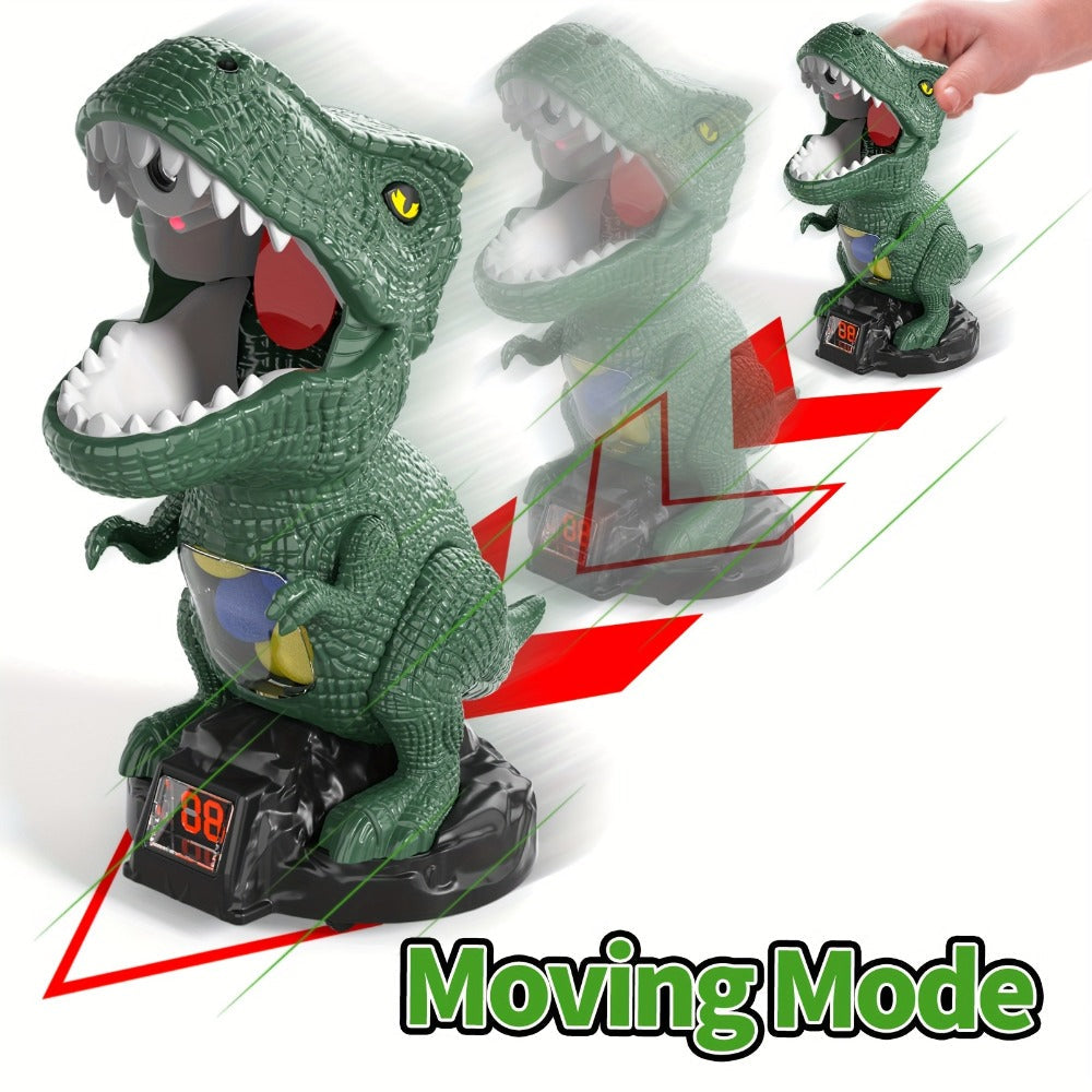Dinosaur Shooting Game Toy with Sound Light & Spray – Movable Dino Target Launcher Set with Foam Bullets & Goggles for Boys Kids Ages 3+, Indoor Outdoor Blaster Birthday Gift