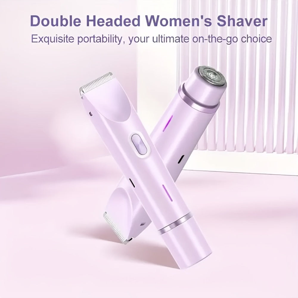 Electric Shaver 2-in-1 Bikini and Facial Razor with USB Rechargeable Power for Dry or Wet Use in Three Colors