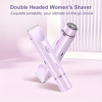 Electric Shaver 2-in-1 Bikini and Facial Razor with USB Rechargeable Power for Dry or Wet Use in Three Colors