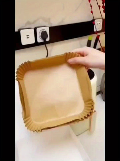 Air Fryer Parchment Paper Liners 250pcs - Non-Stick Disposable Square Liner Sheets for 5-8QT Air Fryer Basket Baking Roasting Microwave Unbleached