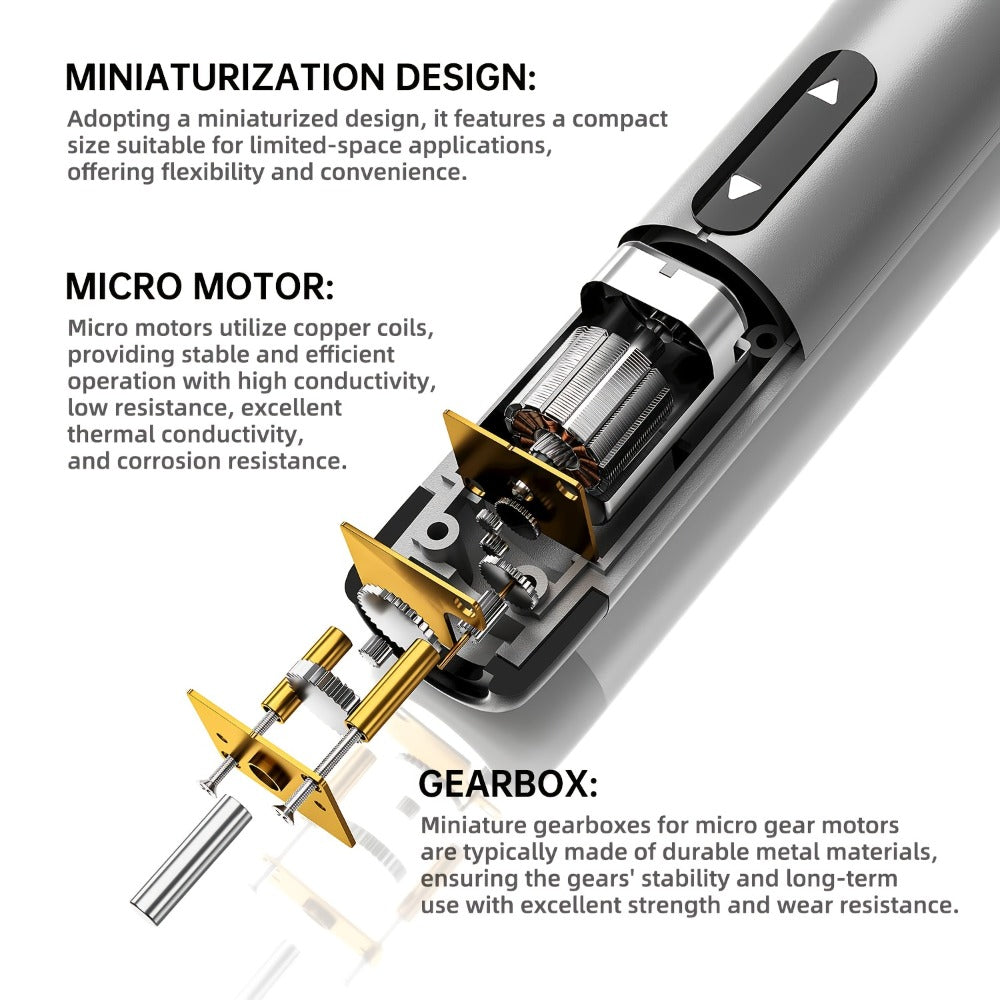 USB-Rechargeable Precision Electric Screwdriver Kit with 38 Magnetic Bits in Five Handle Colors