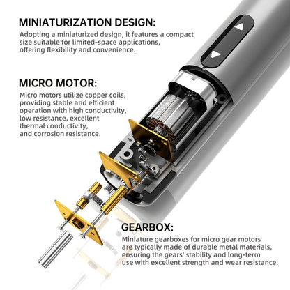 USB-Rechargeable Precision Electric Screwdriver Kit with 38 Magnetic Bits in Five Handle Colors